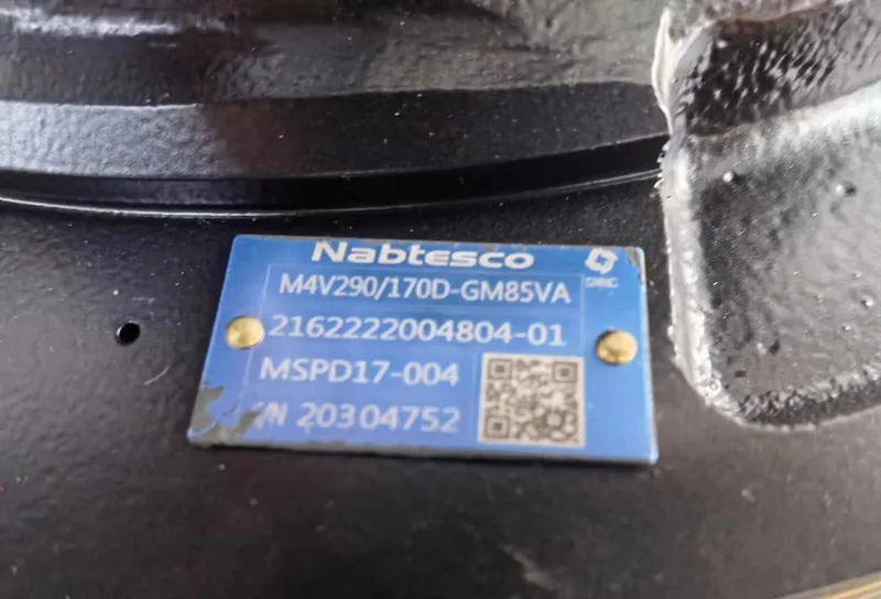 Nabtesco M4V290/170D-GM85VA nameplate close-up