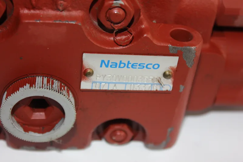 Nabtesco PY30V00032F4 control valve nameplate and body marking