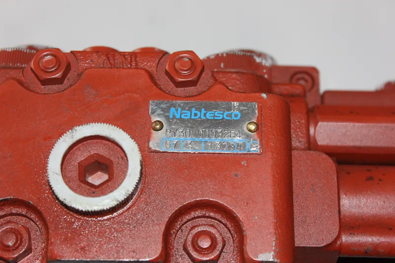 Nabtesco PY30V00035F2 control valve nameplate close-up