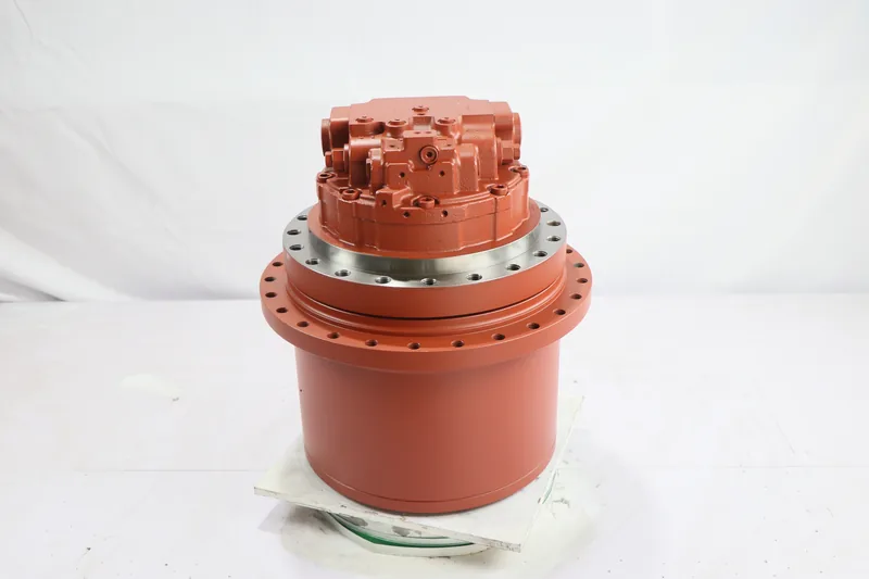 Red travel motor and final drive assembly with reduction gearbox