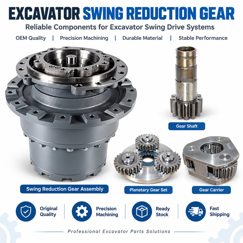 Complete excavator swing reduction gearbox assembly