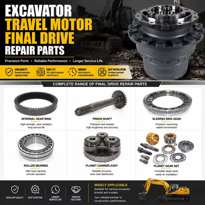 Fleet of construction machines planned for travel motor maintenance