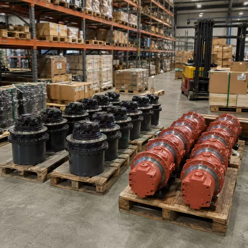 Original, OEM and remanufactured travel motor options side by side