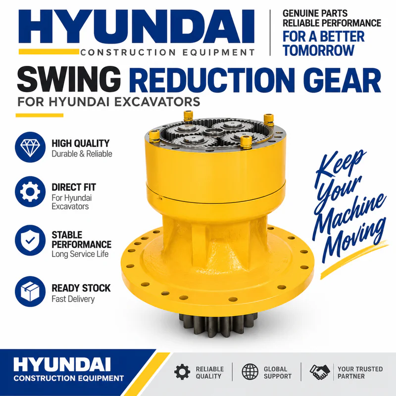 Orange swing reduction gearbox with output pinion