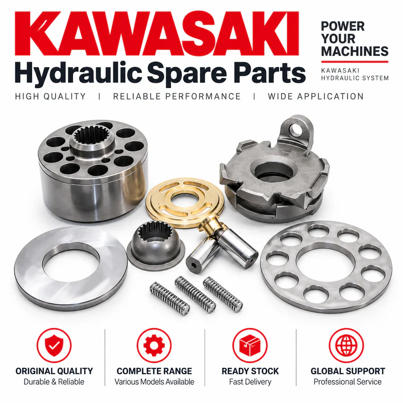 Hydraulic pump seal repair kit laid out with matching components
